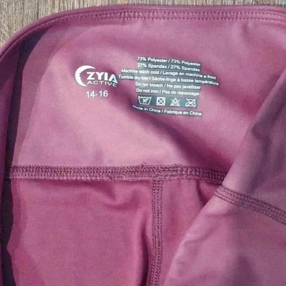 Zyia women's leggings maroon size 14-16 - Picture 3 of 4